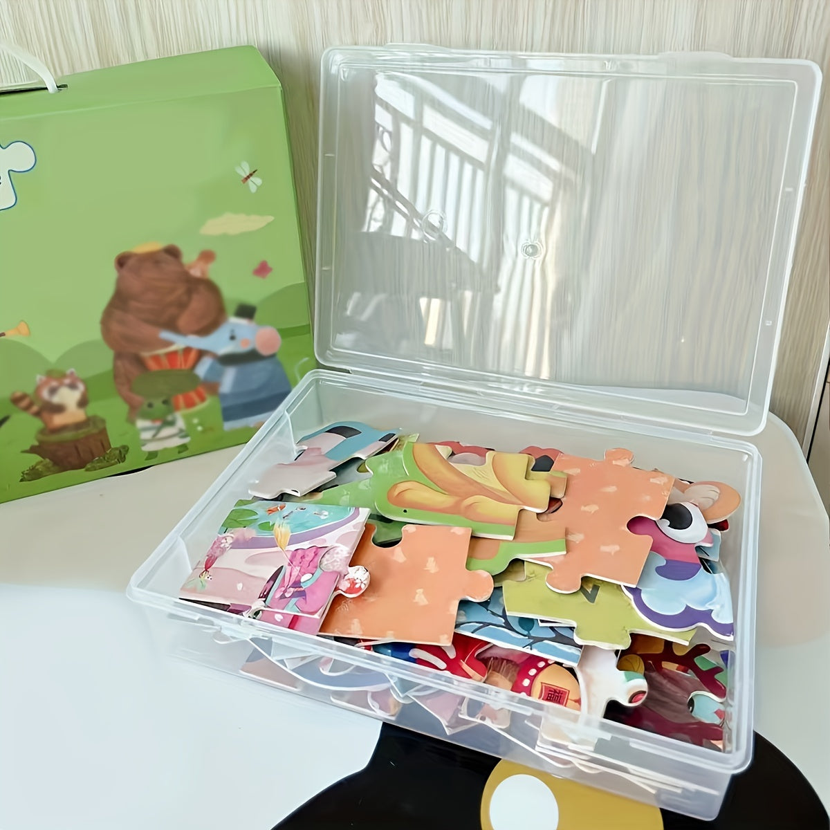 Large Capacity Transparent Building Blocks Puzzle Storage Box