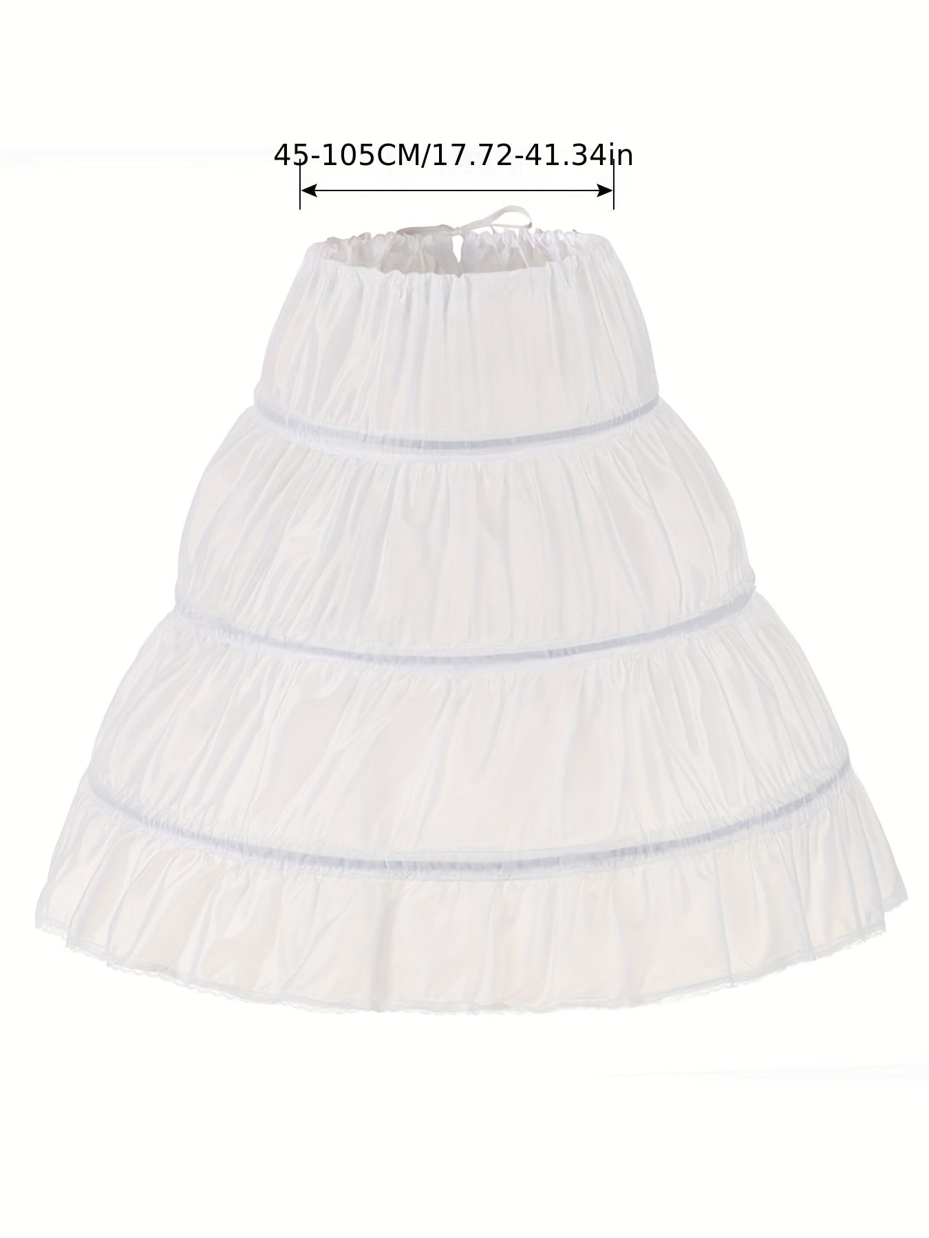 Girls 3-Hoop Petticoat Full Slip Skirt for Flower Girl