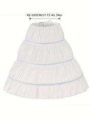 Girls 3-Hoop Petticoat Full Slip Skirt for Flower Girl