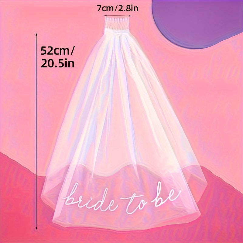 Double Layer Bridal Veil Tulle Headpiece with Tulle Skirt