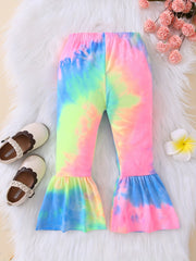 Toddler Girls Tie Dye Flare Leg Pants