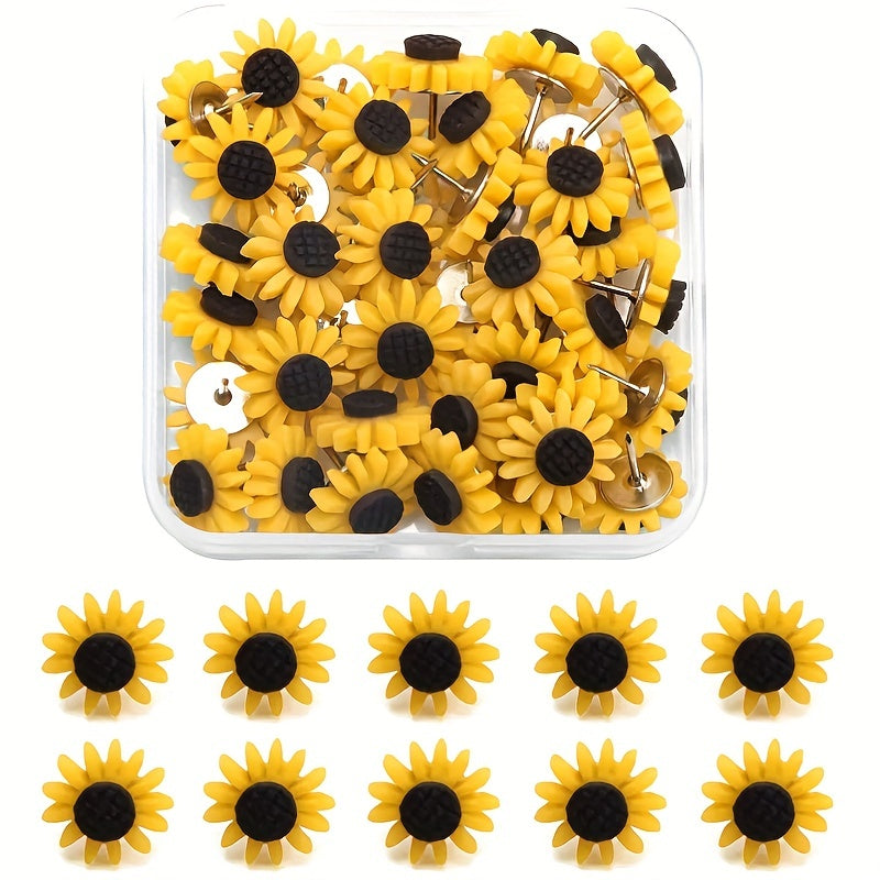 20pcs Sunflower Shape Press Nail Flat Head Racer Nail Decoration