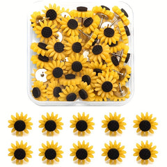 20pcs Sunflower Shape Press Nail Flat Head Racer Nail Decoration