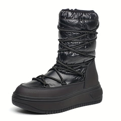 Women's Waterproof Warm Winter Snow Boots Lace Up Ankle Booties