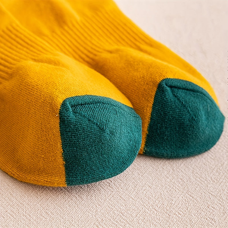 10 Pairs Boys Block Socks Breathable Crew Socks Children's Socks