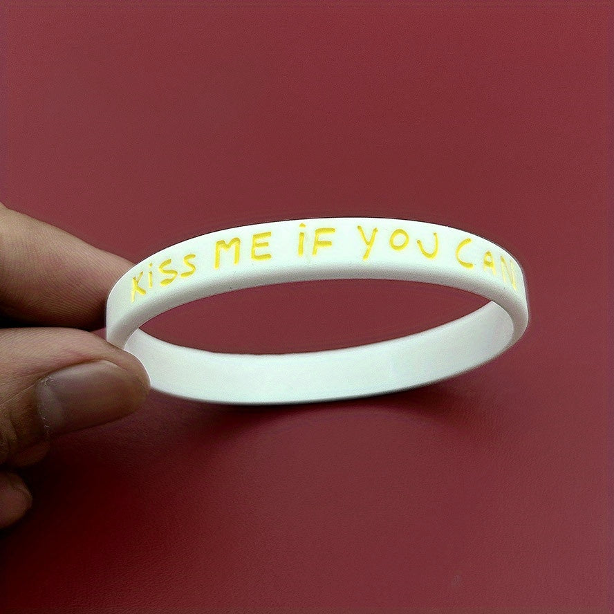 Smiling Face & Letter Silicone Bracelet Rubber Wristband