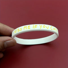 Smiling Face & Letter Silicone Bracelet Rubber Wristband