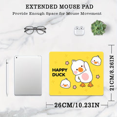 Ducks Mouse Pad Yellow Background Non slip for Home And Office