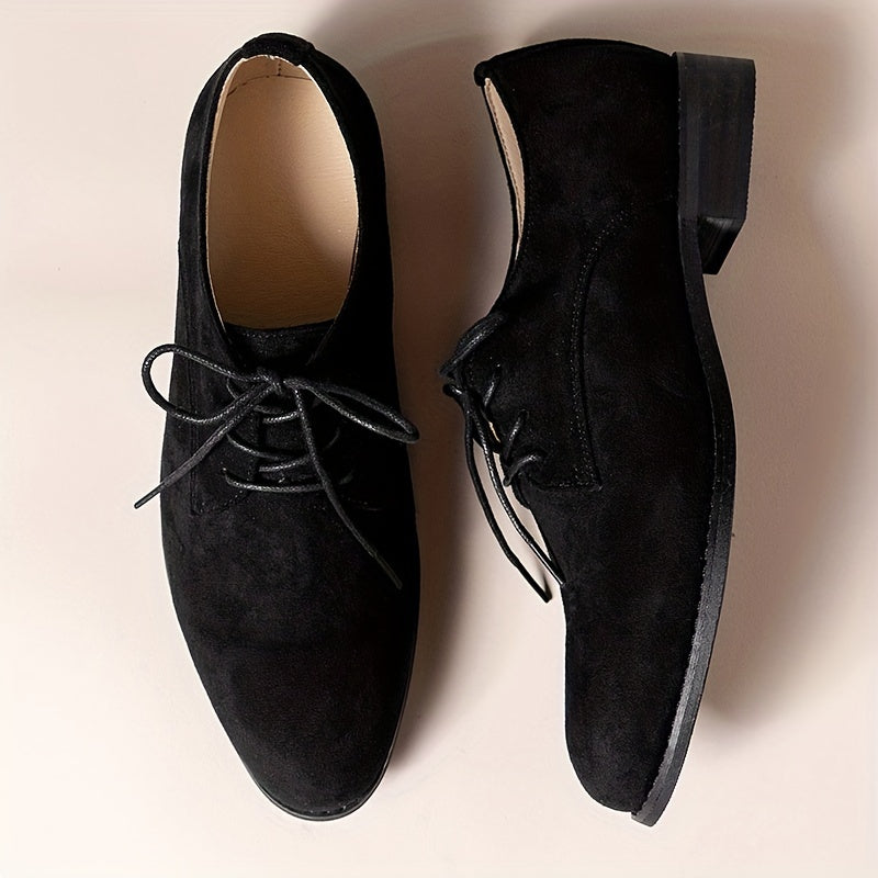 Men's Suede Derby Shoes Low Heel Lace-up Front Office Business Formal