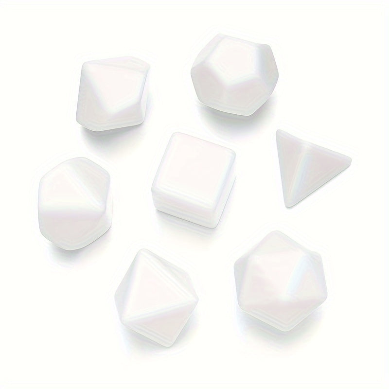 7pcs Blank Polyhedral Gaming Dice Set DIY Engravable Dice