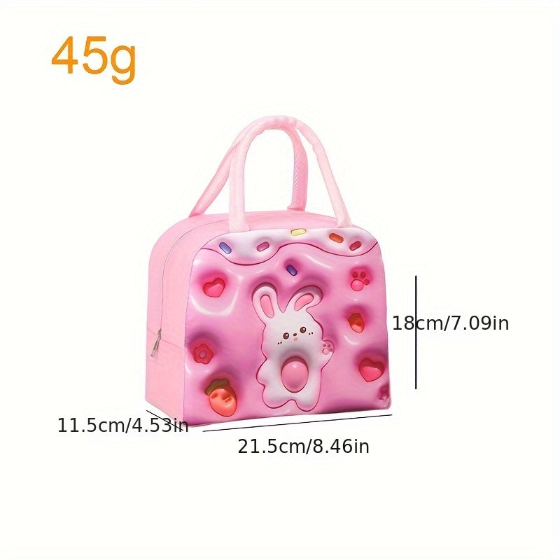 3D Cartoon Pattern Lunch Box Bag Insulated Portable Bag