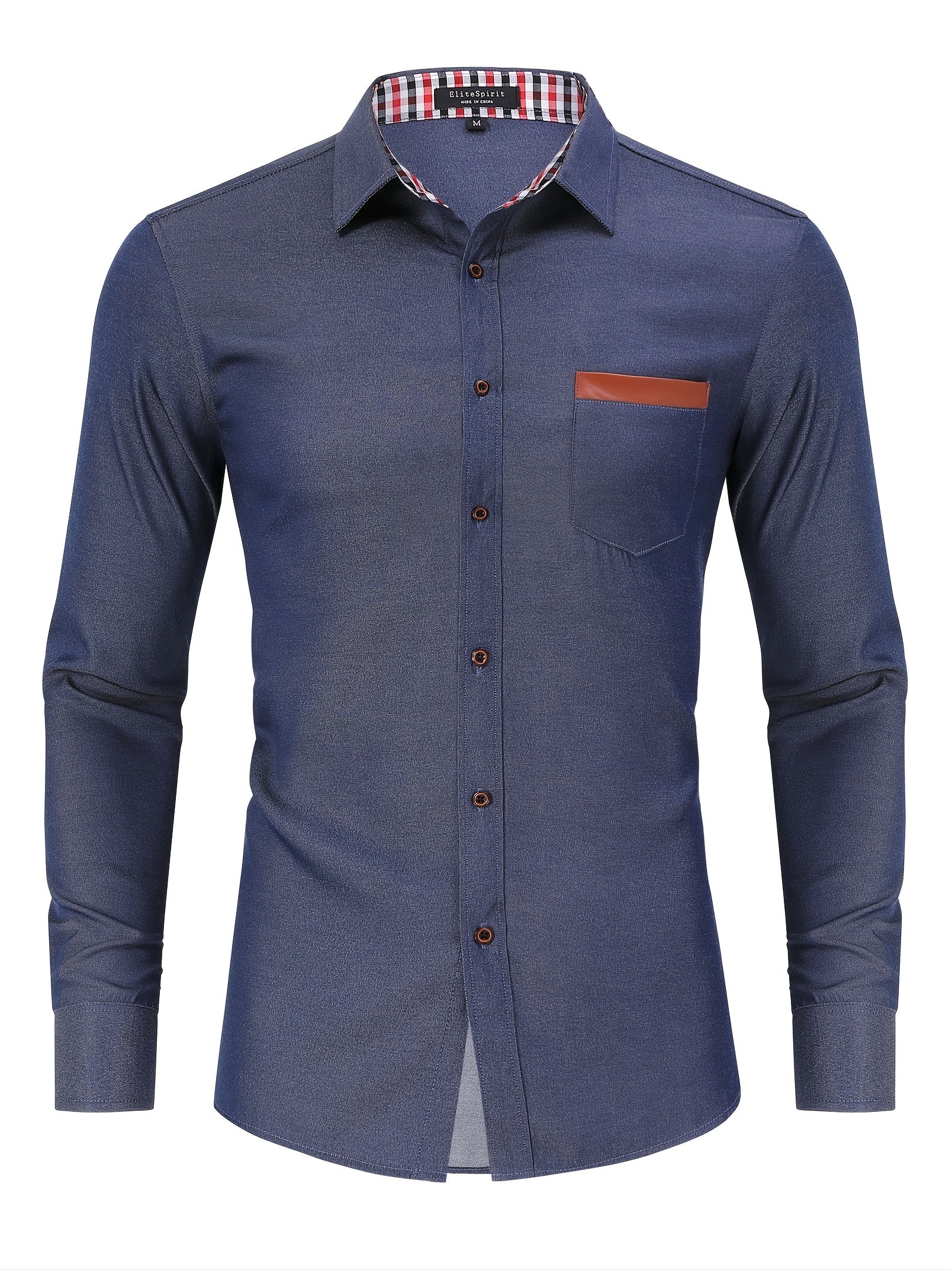 Men's Denim Stripe Lining Button Up Shirt