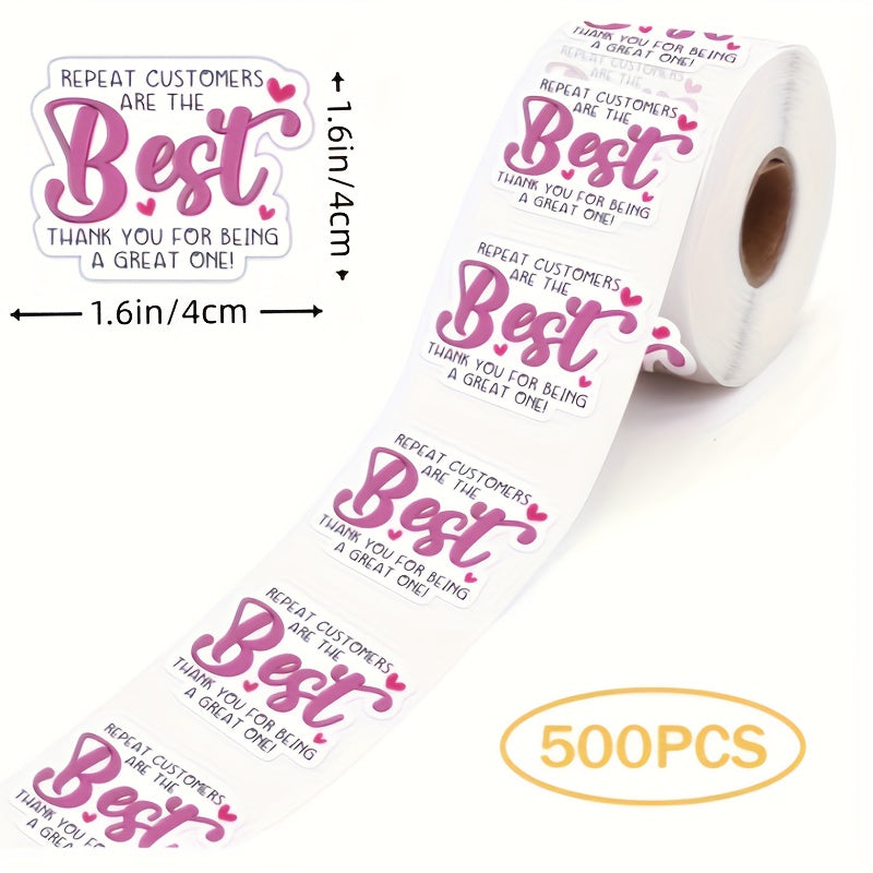 500 Thank You Stickers Bakery Craft Envelope Gift Packages