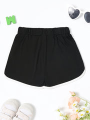 Girls Mini Heart Striped Print Shorts for Summer Sports