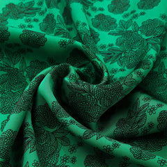Green Leopard Print Bandana Satin Square Scarf