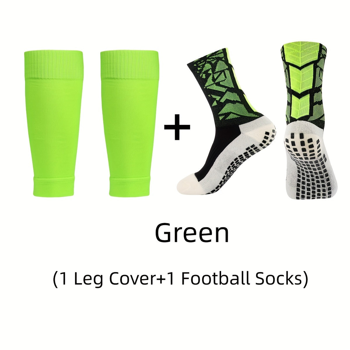 Men's Breathable Fitness Football Leg Cover & Anti Slip Socks