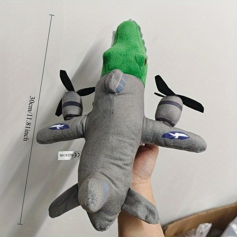 Cute Plush Toy with Green Hoodie & Accents