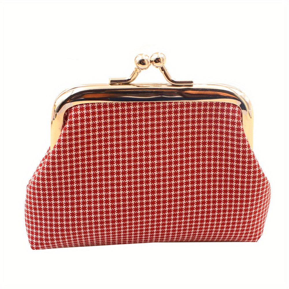 Girls Plaid Coin Purse Clutch Bag Vintage Coin Purse Bag Key Bag