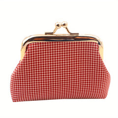 Girls Plaid Coin Purse Clutch Bag Vintage Coin Purse Bag Key Bag