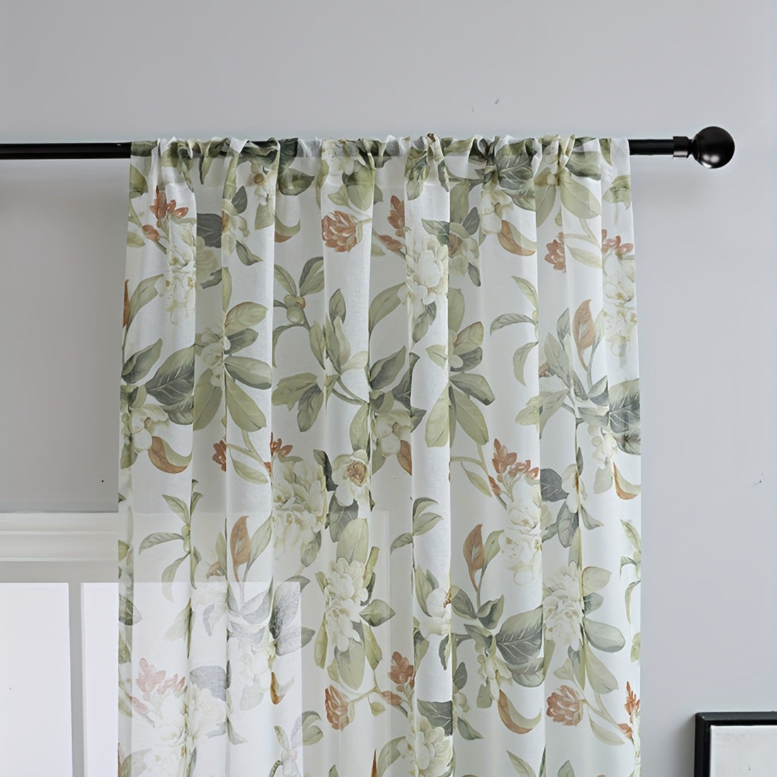 American Pastoral Floral Printed Curtains Soft Cotton and Linen Window Yarn