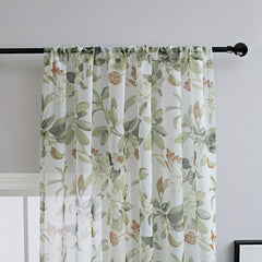 American Pastoral Floral Printed Curtains Soft Cotton and Linen Window Yarn