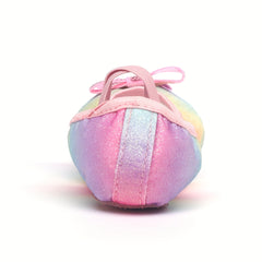 Rainbow Slip On Ballet Shoes For Girls Soft Sole Dancing Shoes
