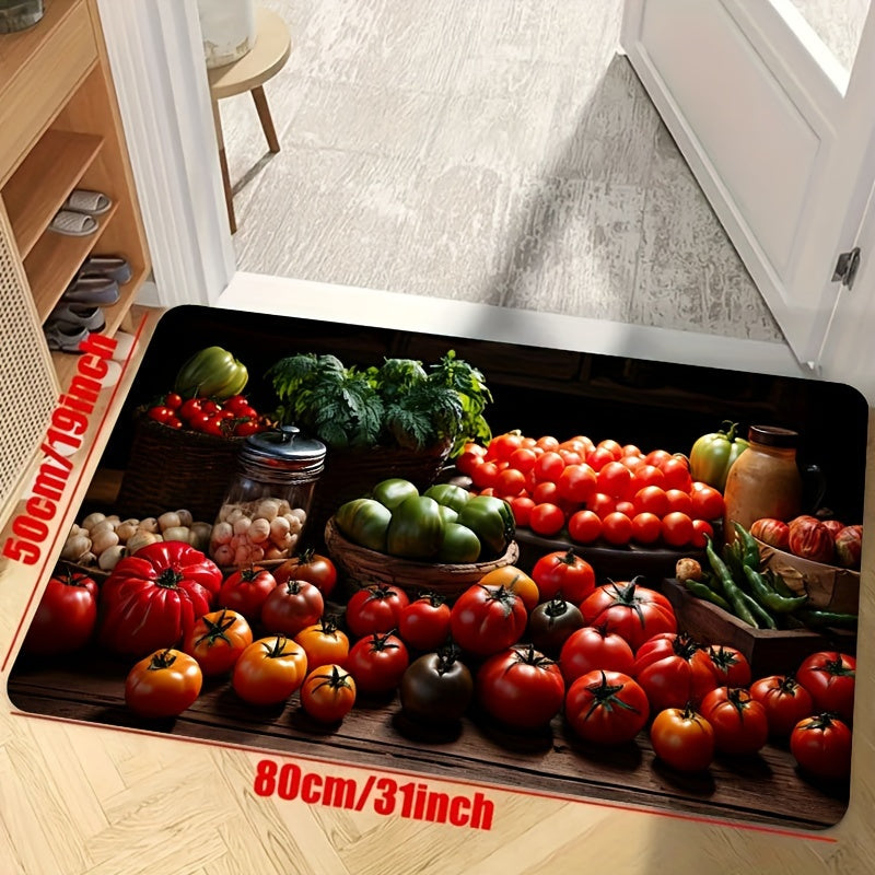 Pepper Pattern Rug Fruit Vegetable Floor Mat Polyester Carpet