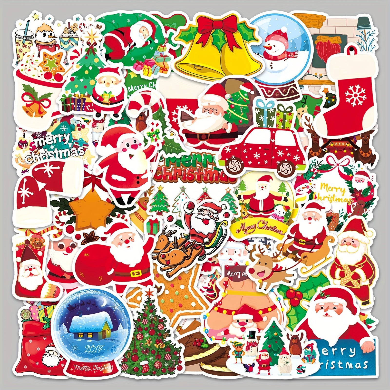 52pcs Santa Claus Series Waterproof Vinyl Stickers - Adults & Employees