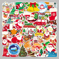 52pcs Santa Claus Series Waterproof Vinyl Stickers - Adults & Employees