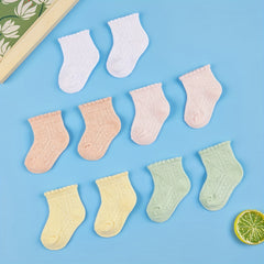 5pairs Soft Comfortable Thin Breathable Socks for Baby Boys And Girls