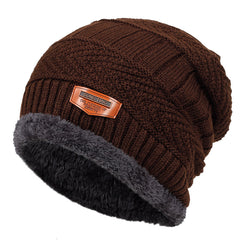 Men Triangle Pattern Knit Winter Thermal Cap