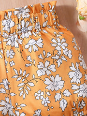 Baby Girls Floral Print Elastic Waist Shorts
