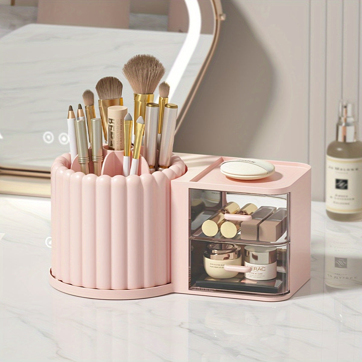 360 Degree Rotating Makeup Brush Storage Box