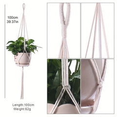 Macrame Plant Hanger with Tassels for Home & Garden Decoration