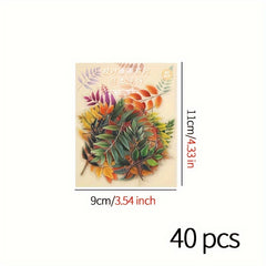 40pcs Plant Leaf Sticker Pack for Scrapbook Waterproof