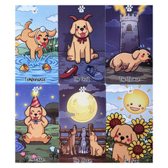 78pcs Cartoon Dog Tarot Card With Study Guide Standard Size Fortune Telling Game