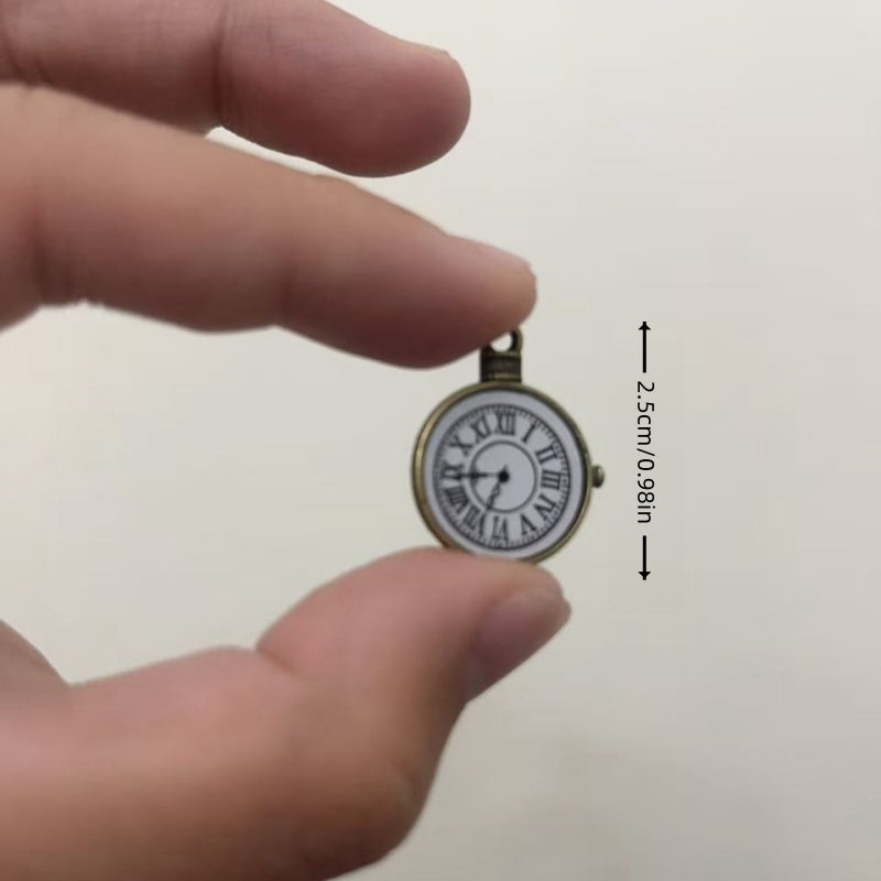 3pcs Mini Retro Clocks for Dollhouse Decoration Collection