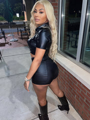 Sexy 2pcs Crop Top & High Waist Shorts Set for Club & Party