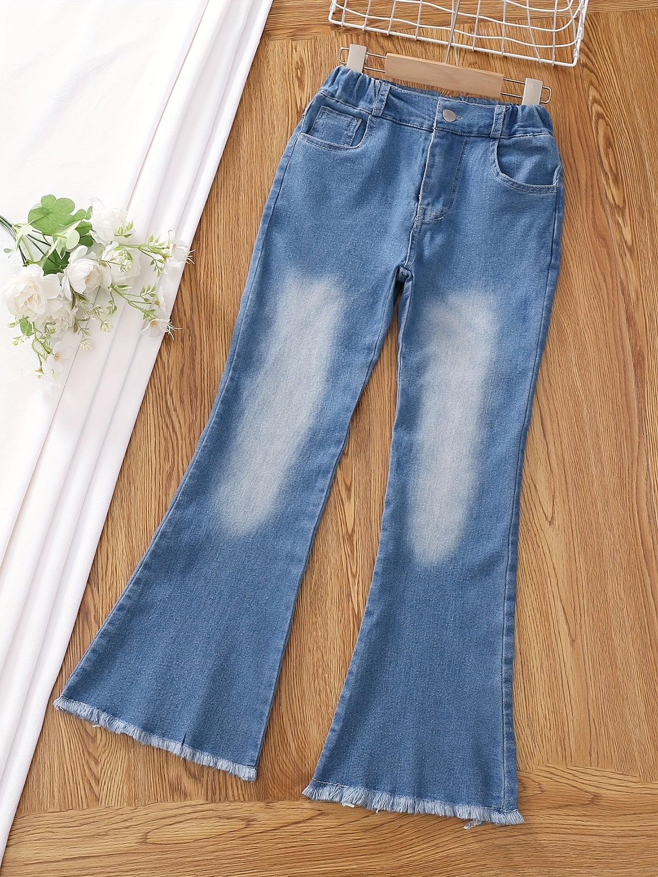 Girls' Flare Leg Denim Jeans For Kids Teens All Seasons