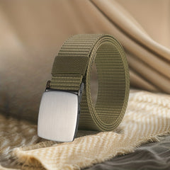 Army Green Canvas Belt Breathable and Wear-Resistant Smooth Buckle