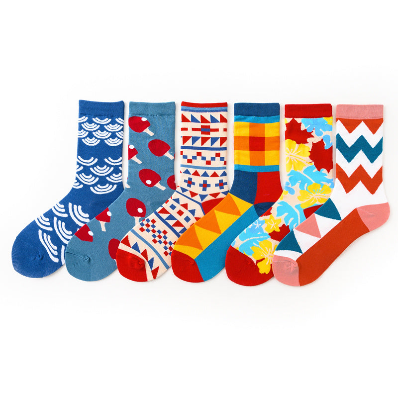 6 Pairs Funny Cozy Unisex Cotton Socks