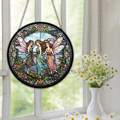 Fairy Stained Glass Window Hanging Suncatcher Art Decoration