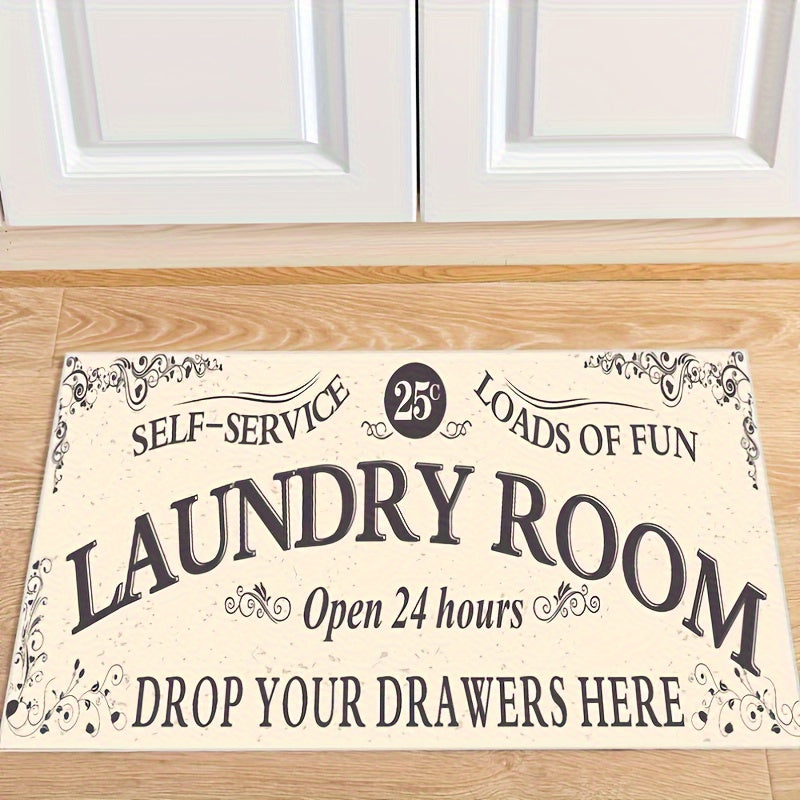 Letter Pattern Area Rug, Machine Washable, Non Slip