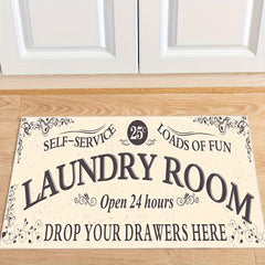 Letter Pattern Area Rug, Machine Washable, Non Slip