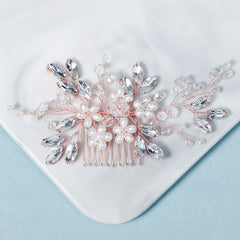 Wedding Hair Comb Crystal Rhinestone Pearl Hair Piece