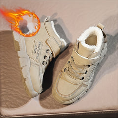 Boy's Snow Boots With Warm Plush Lining Winter Shoes