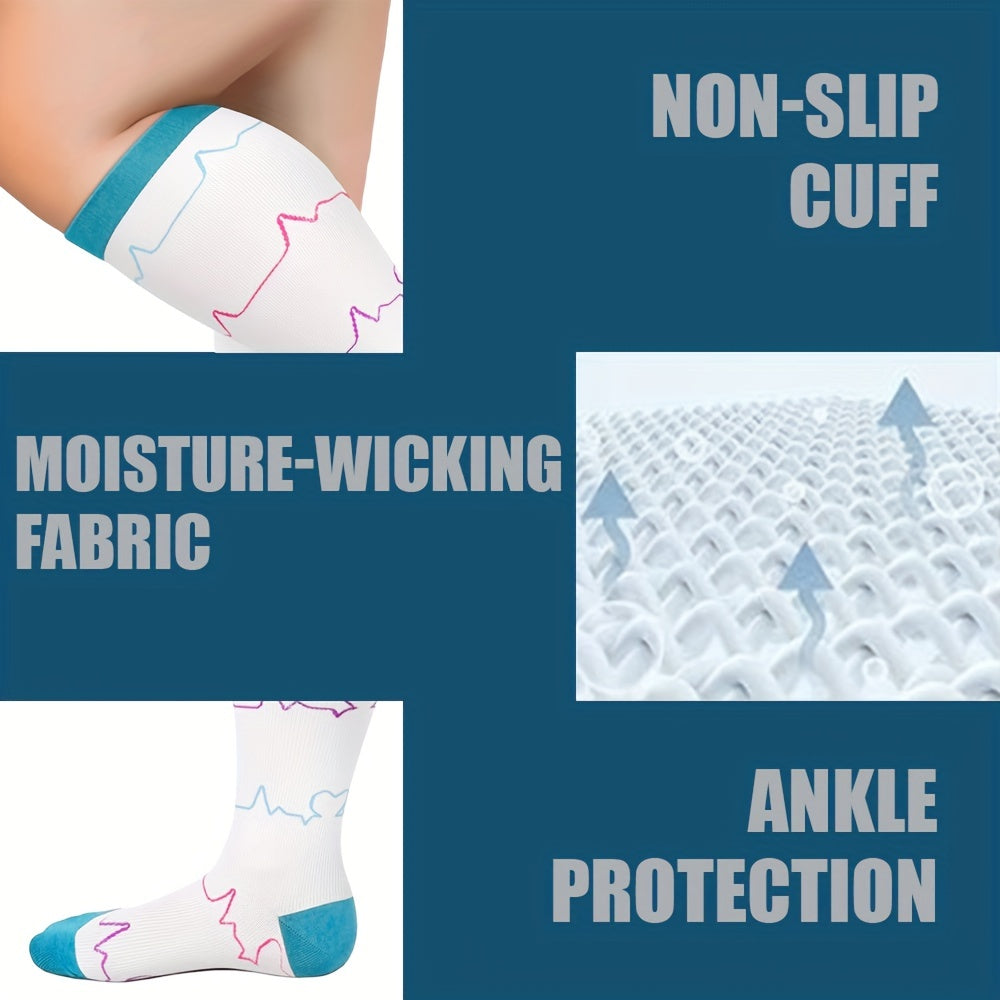 Compression Socks 15-20mmHg Wide Calf Knee High Stockings