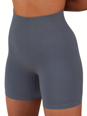 Ribbed Yoga Sports Shorts High Waist Stretchy Sexy Shorts