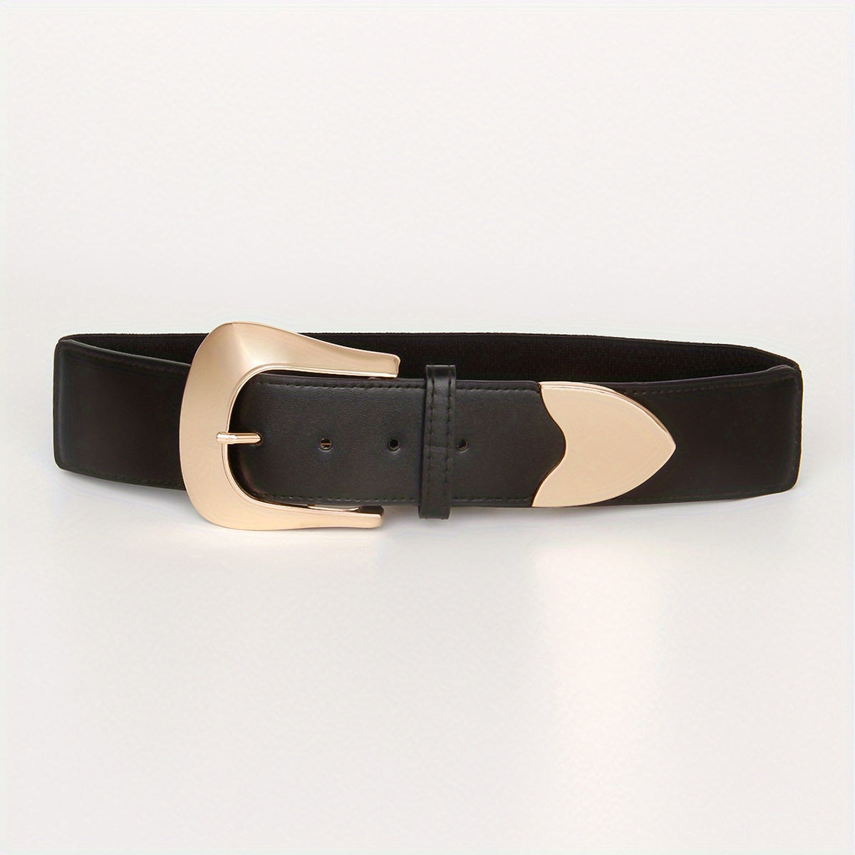 Vintage Pin Buckle Elastic Wide Belt PU Leather Waistband for Women