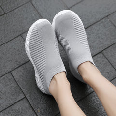 Women's Knitted Socks Sneakers Slip-on Flats Breathable Soft Sole Shoes